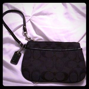 Black coach wristlet - used once - new condition